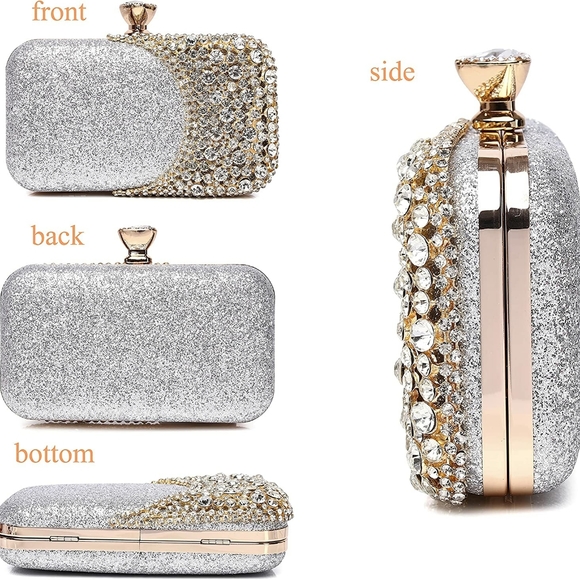 NEW Sparkling Bling Swarovski Crystal Rhinestone & Glitter Clutch Purse … - Picture 8 of 17
